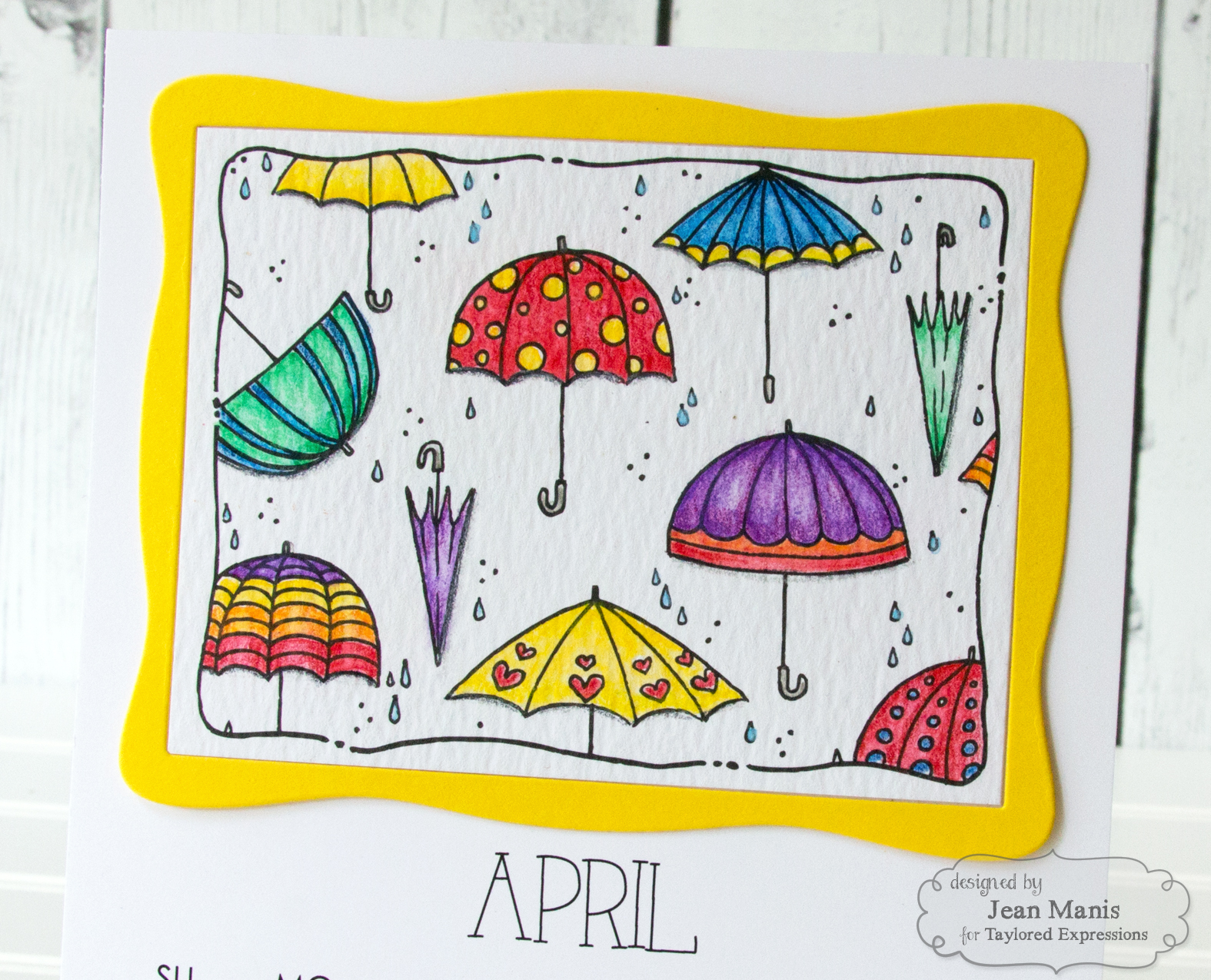 Taylored Expressions April Watercolored Calendar Right as Rain