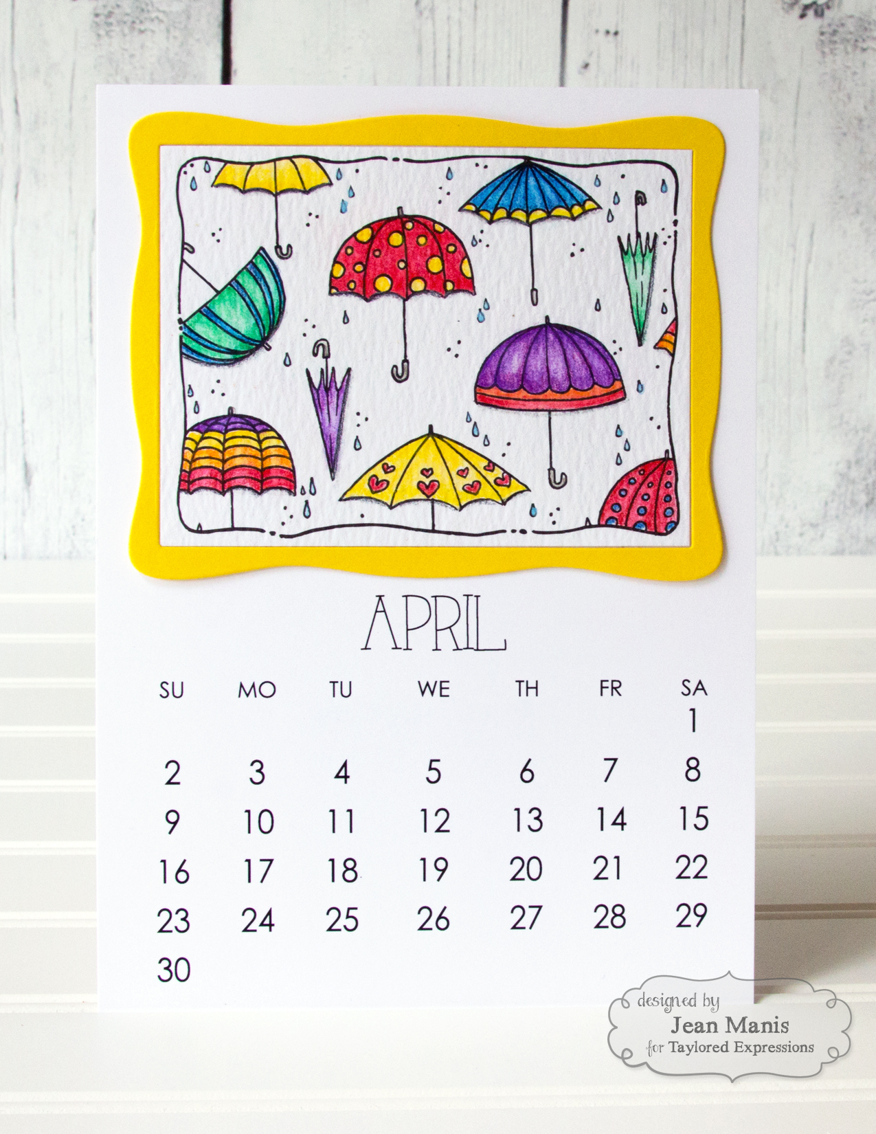 TE Watercolor April 2017 Calendar