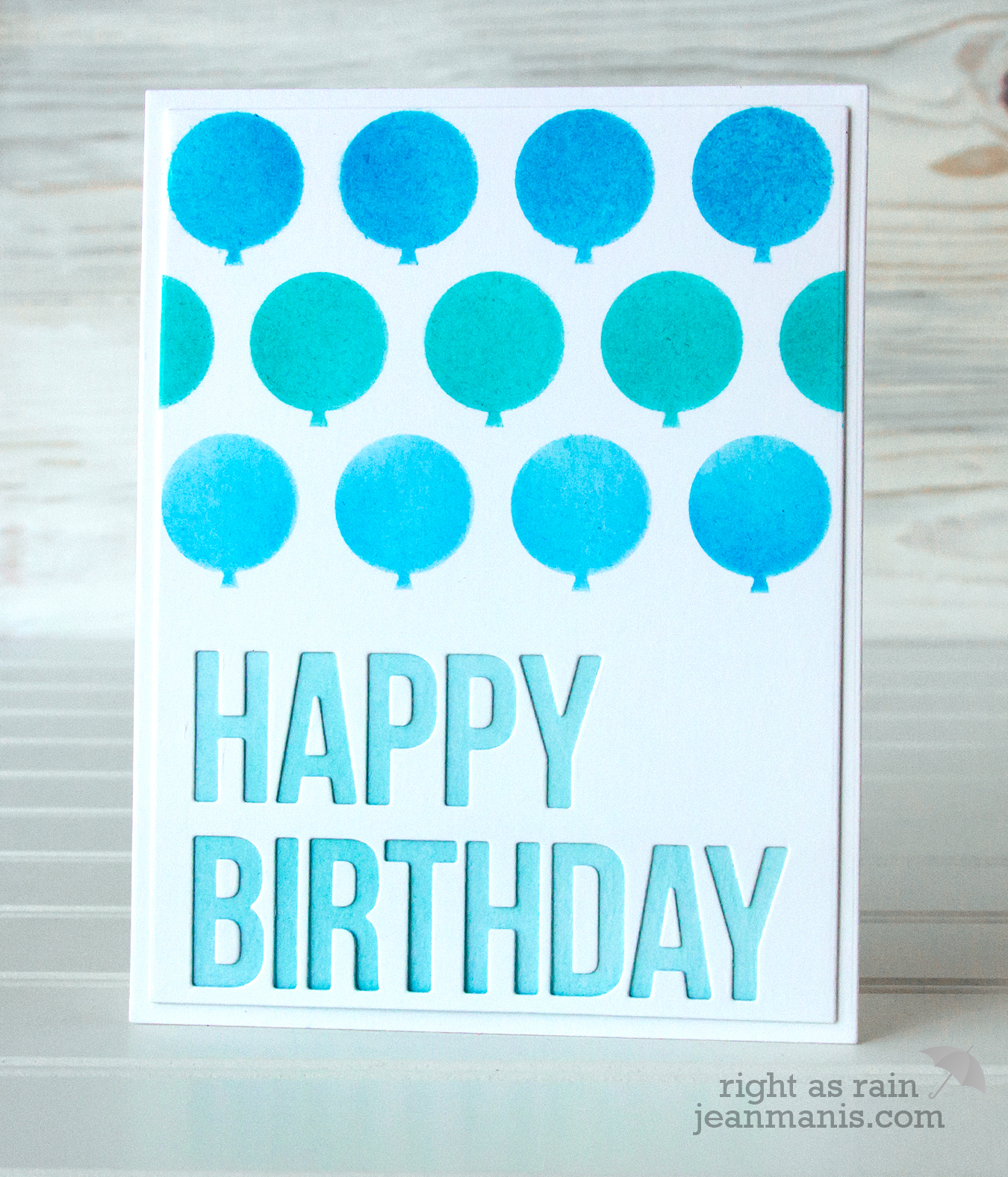 Happy Birthday Card - Echo Park Balloons Stencil