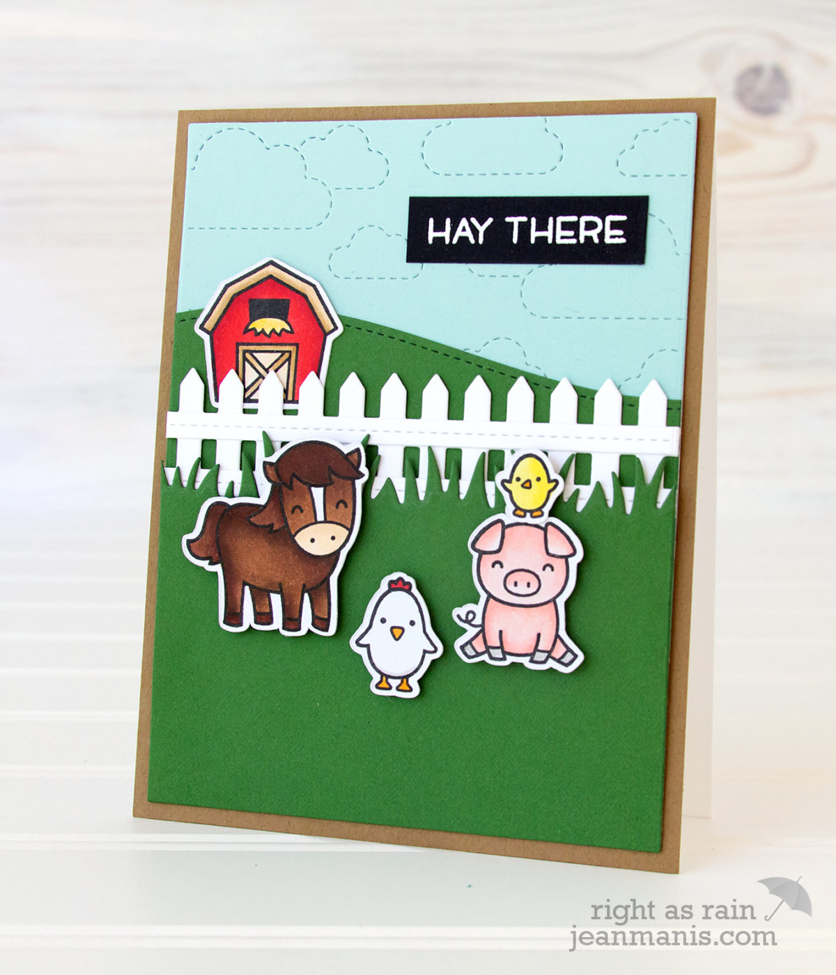 Lawn Fawn – Copic-colored “Hay There”