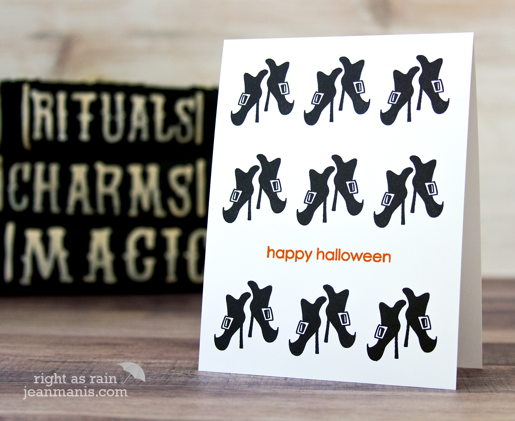 Reverse Confetti CAS One-Layer Halloween Card