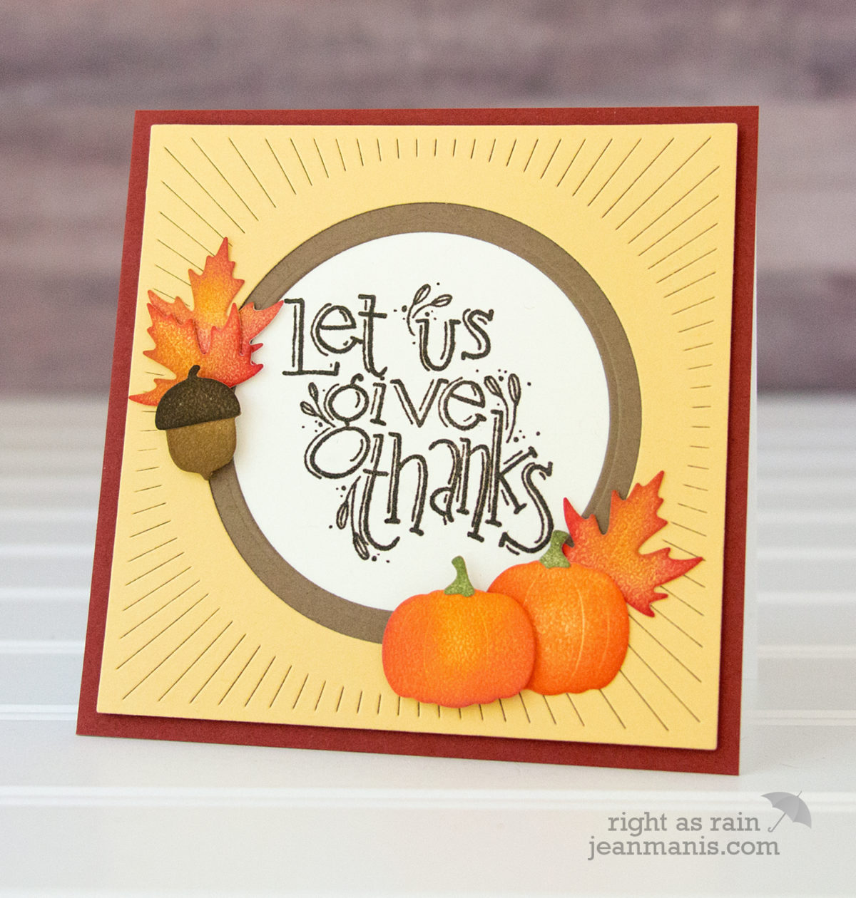 Give Thanks – CAS Die-cut Fall-themed card