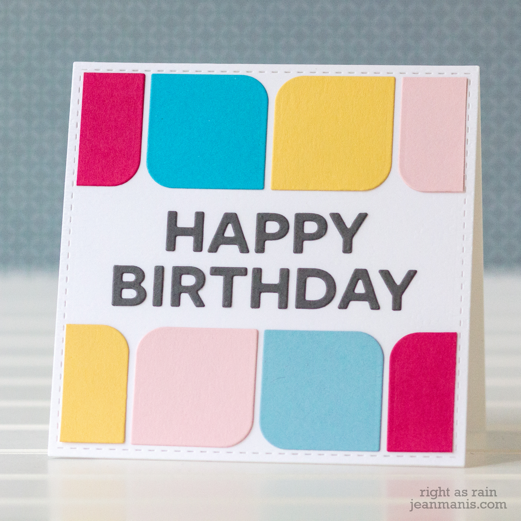 CAS Geometric Die-cut Birthday Card