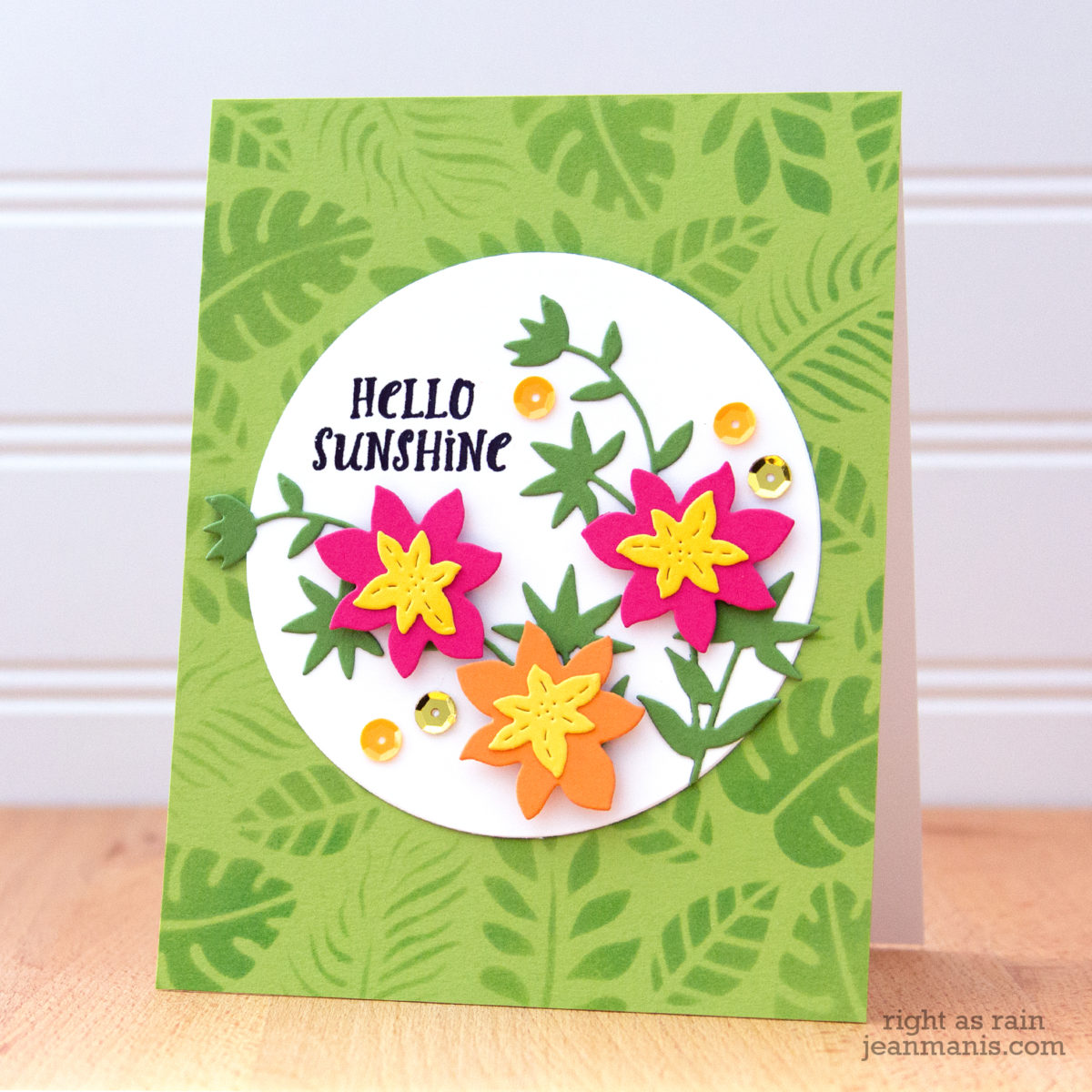 Hello Sunshine – Die-cut Tropical-themed Card