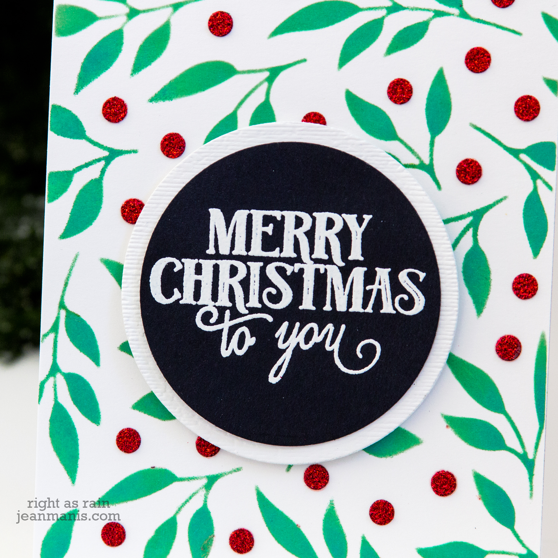 CAS Christmas Stencil Card
