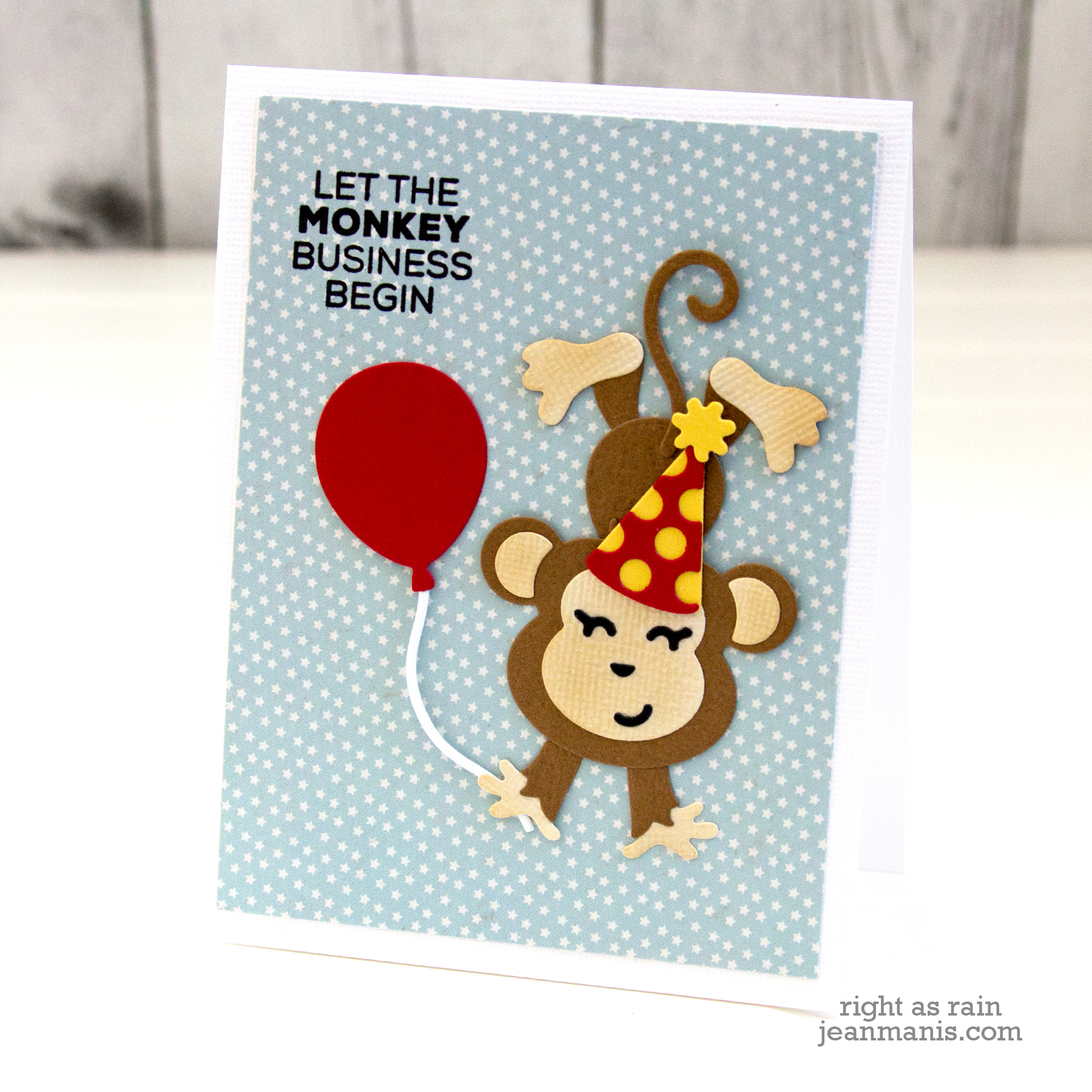 Elizabeth Craft Designs Monkey Birthday Card