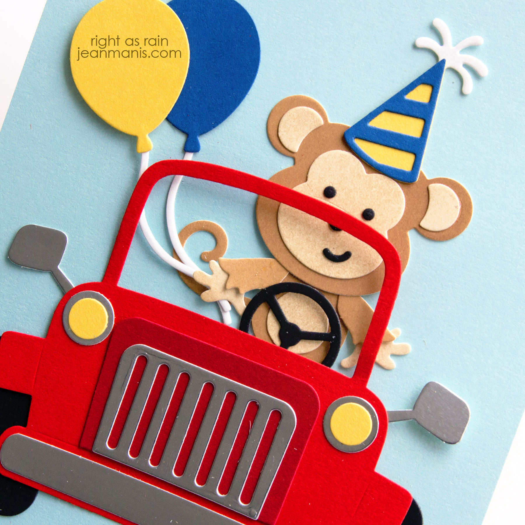 Elizabeth Craft Designs - Birthday Monkey in a Jeep