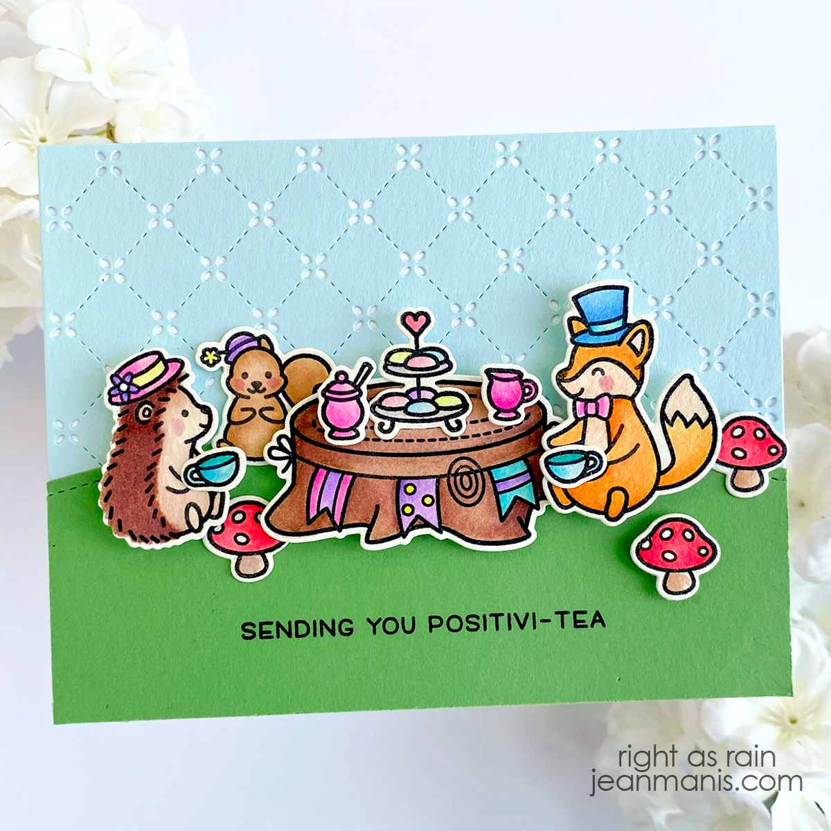 Lawn Fawn | Watercolored Whimsical Tea Party Scene