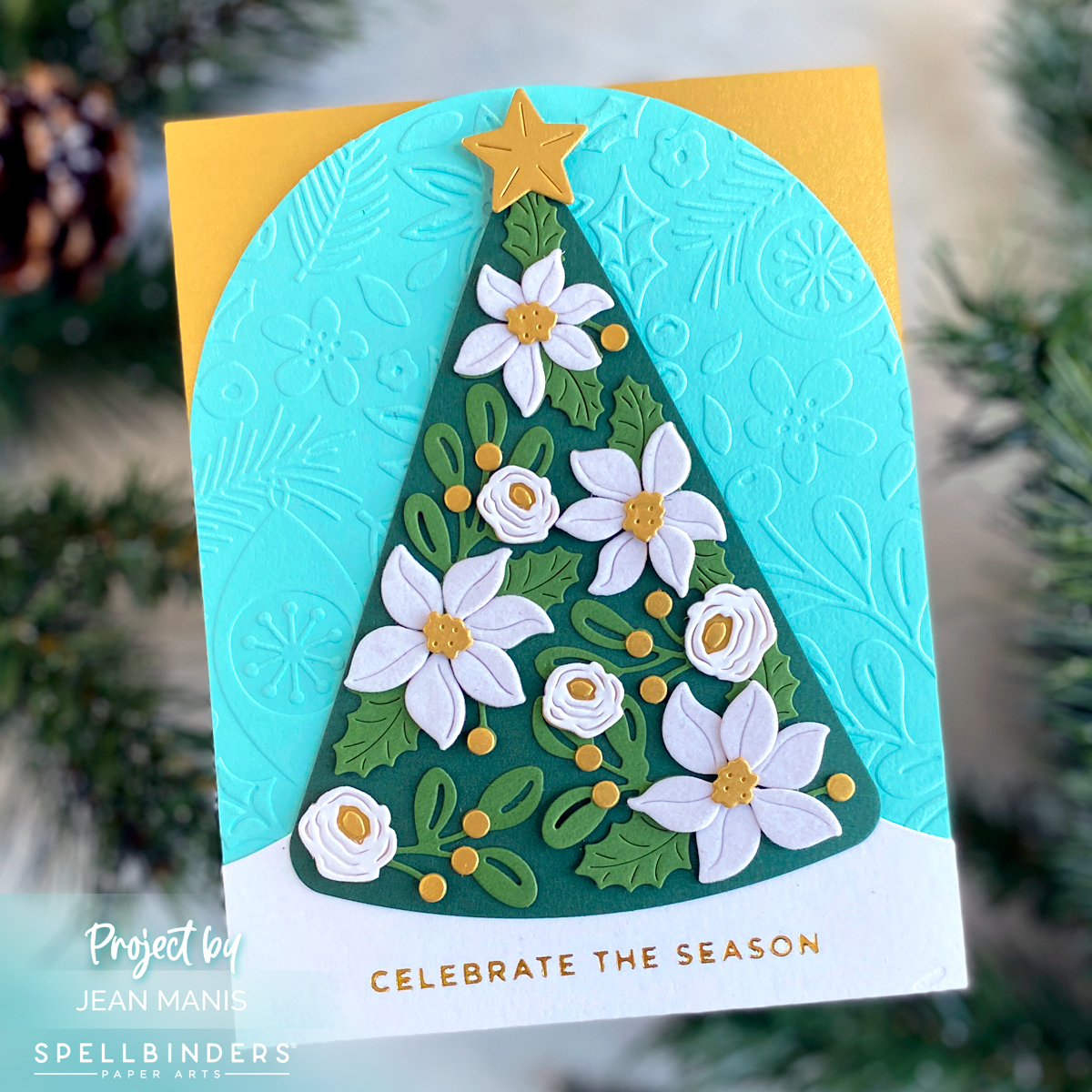 Spellbinders | Elegant Poinsettia Tree Christmas Card