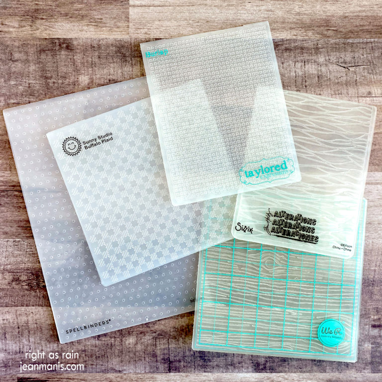 Exploring Embossing Folders for Card Backgrounds - Right as Rain