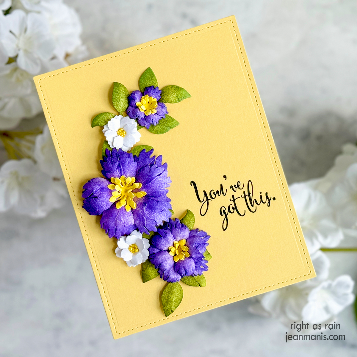 Elizabeth Craft Floral Encouragement Card