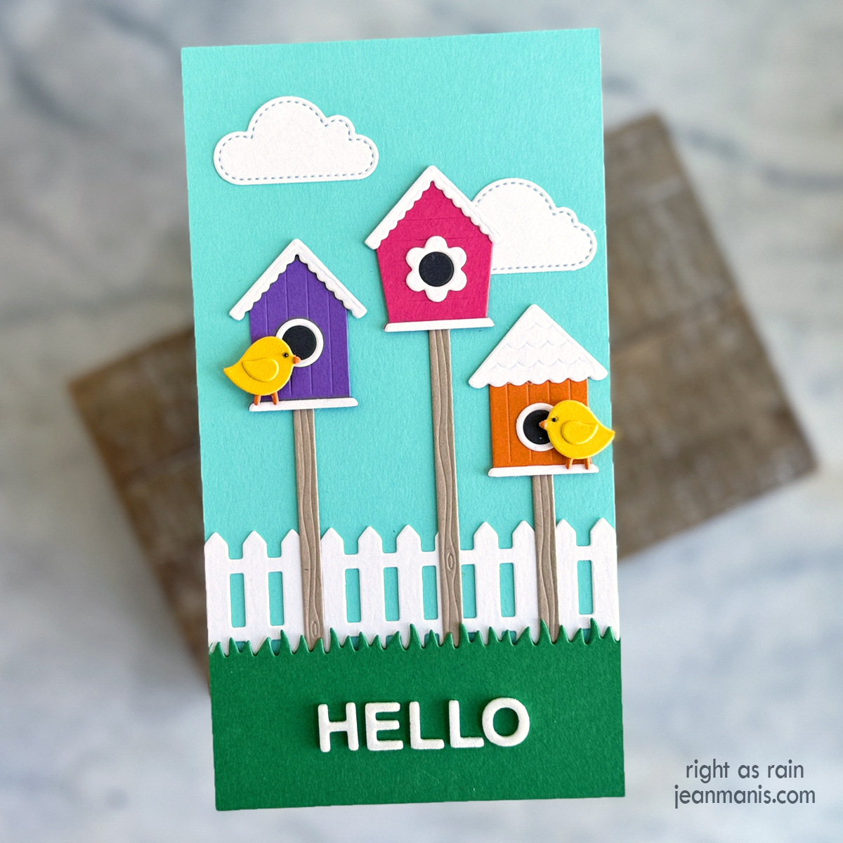 Springtime Charm: Birdhouse Scene Card