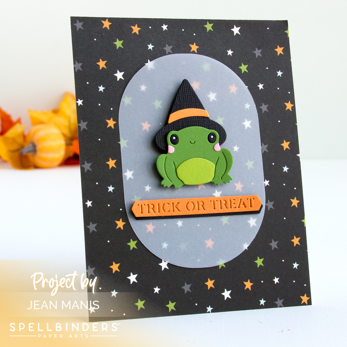 CAS Halloween Card: Frog in a Witch's Hat