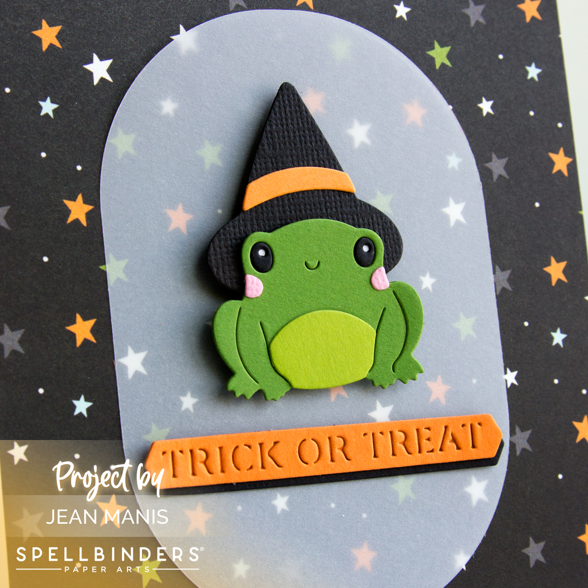 CAS Halloween Card: Frog in a Witch's Hat