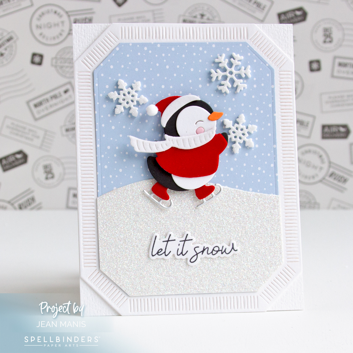 Penguin Card with Let It Snow Sentiment