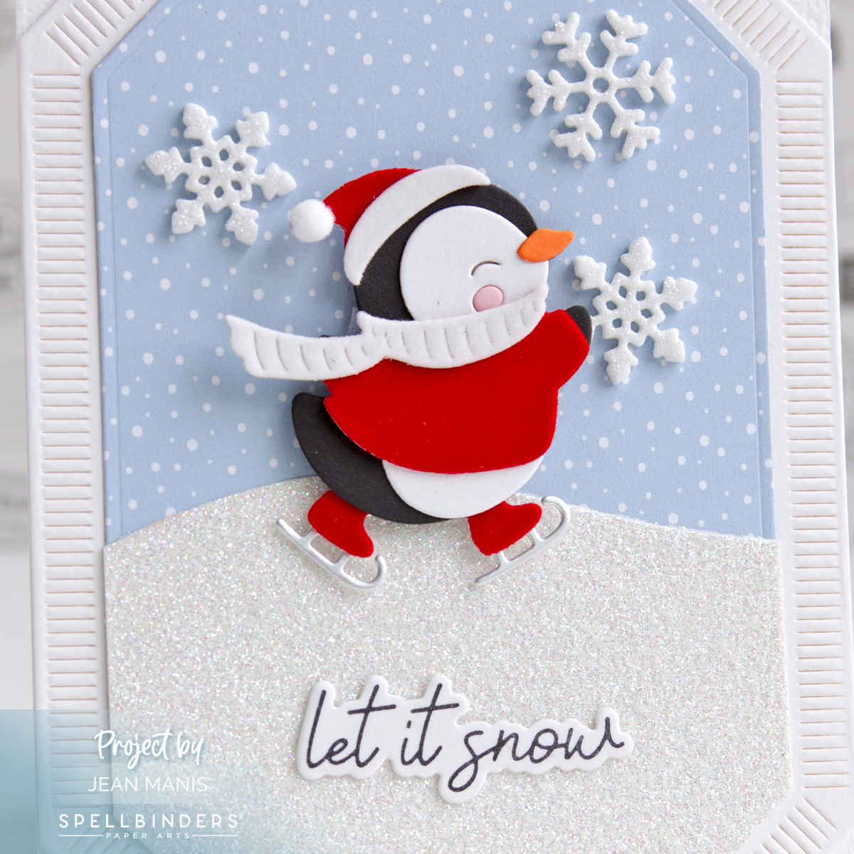 Penguin Card with Let It Snow Sentiment