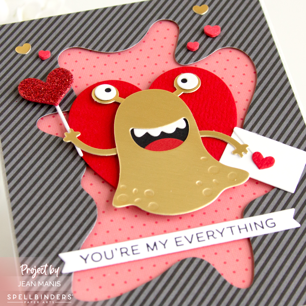 Elegant Valentine Card with a Monster Twist