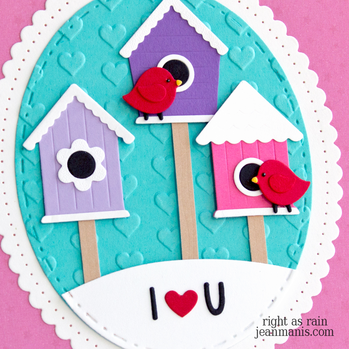 Valentine Card with Colorful Birdhouses