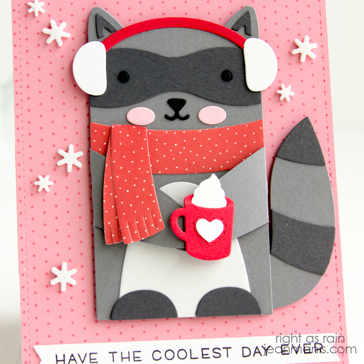 Lawn Fawn | Cozy Winter Raccoon Card