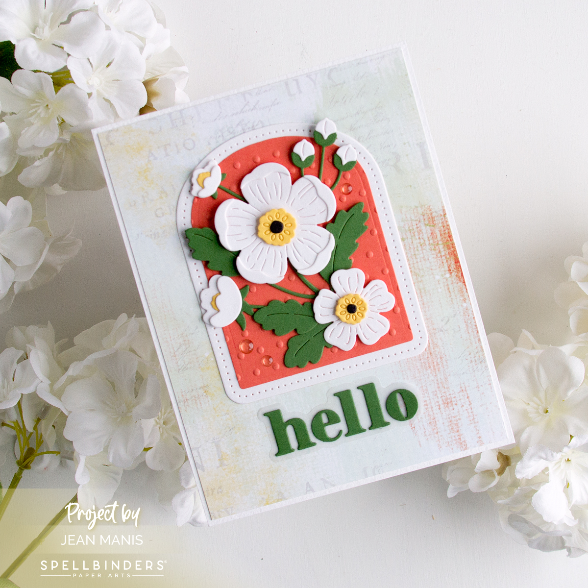 Hello Card with Floral Die-Cuts