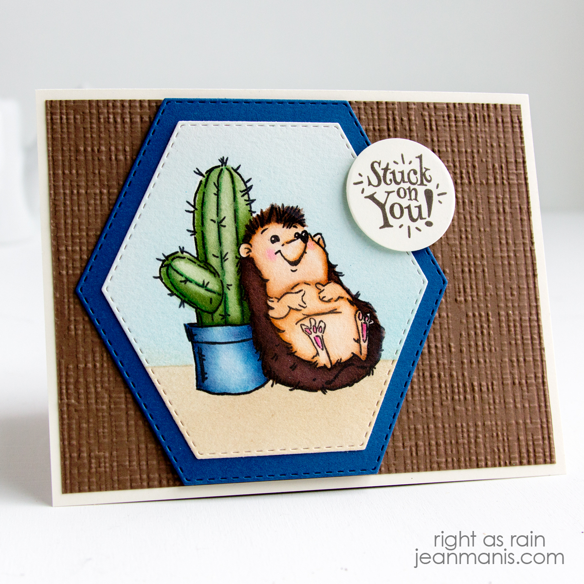 Stuck on You: Watercolored Hedgehog Card