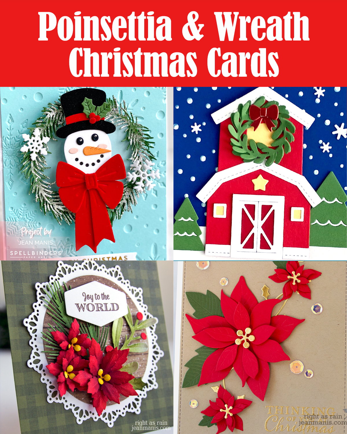 Christmas Card Roundup with Poinsettias & Wreaths