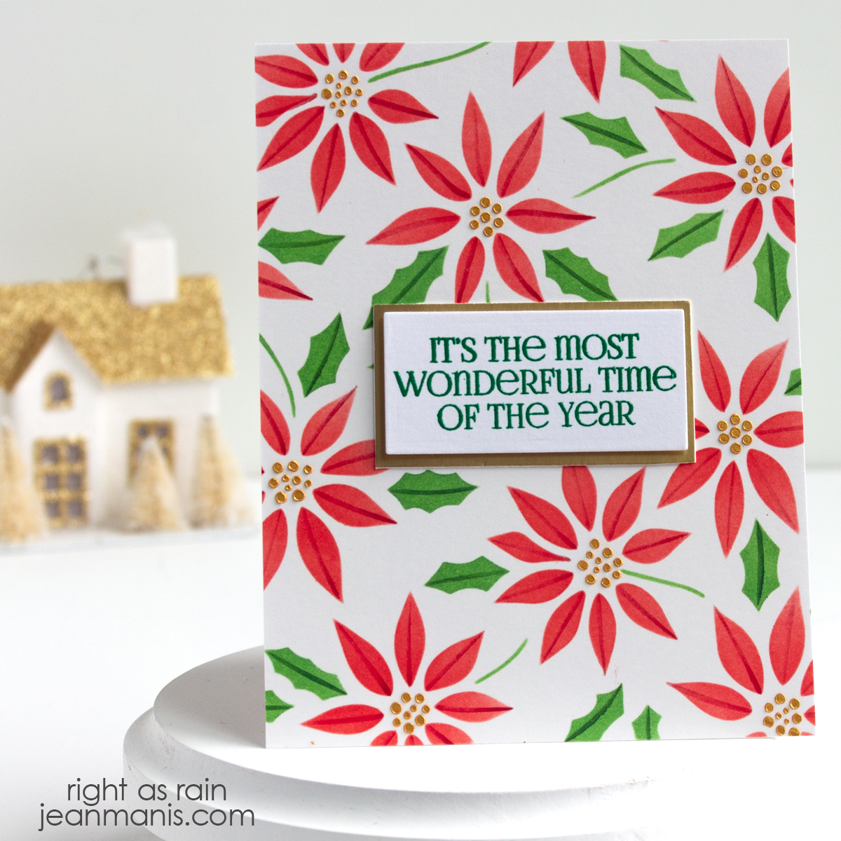CAS Stenciled Christmas Card