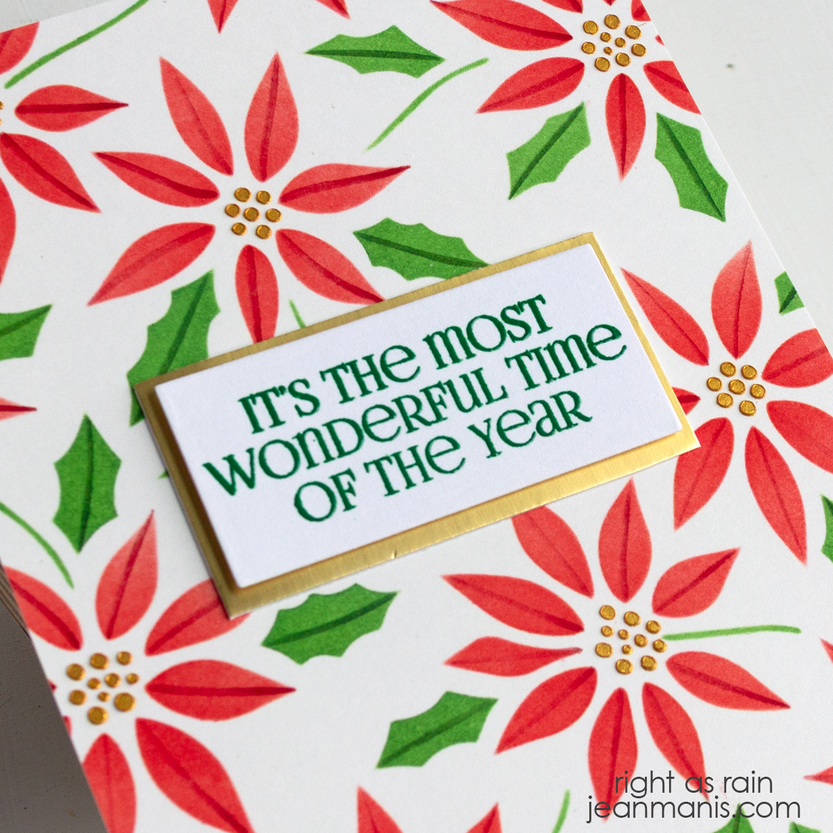 CAS Stenciled Christmas Card