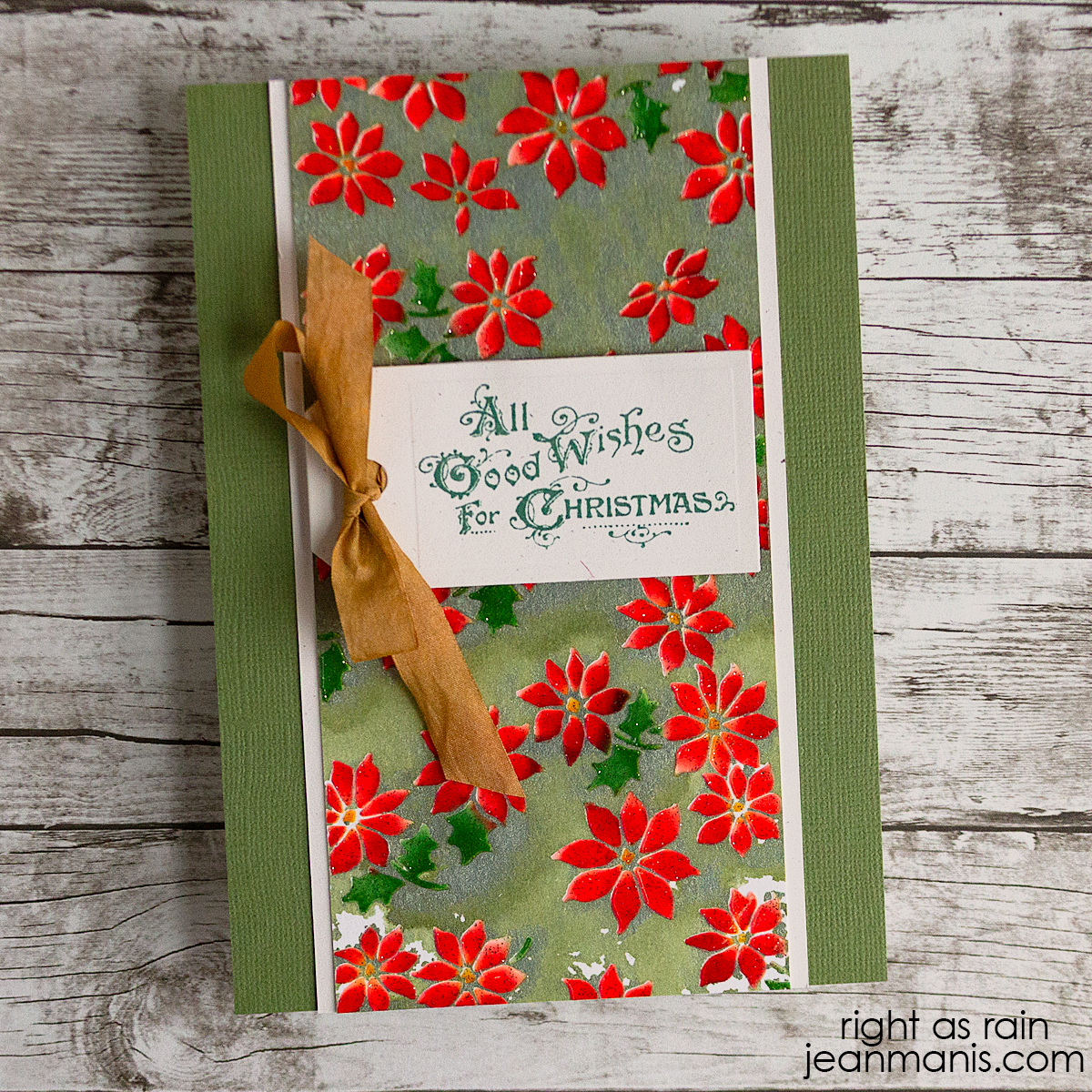 Christmas Cards with Stenciled Monoprints