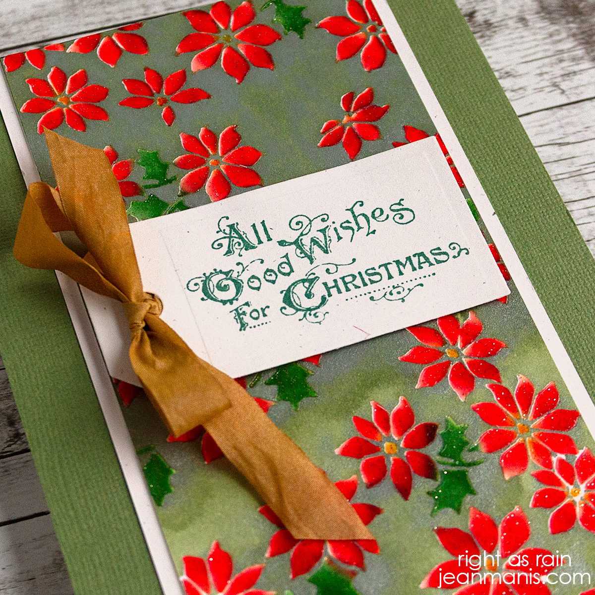 Christmas Cards with Stenciled Monoprints