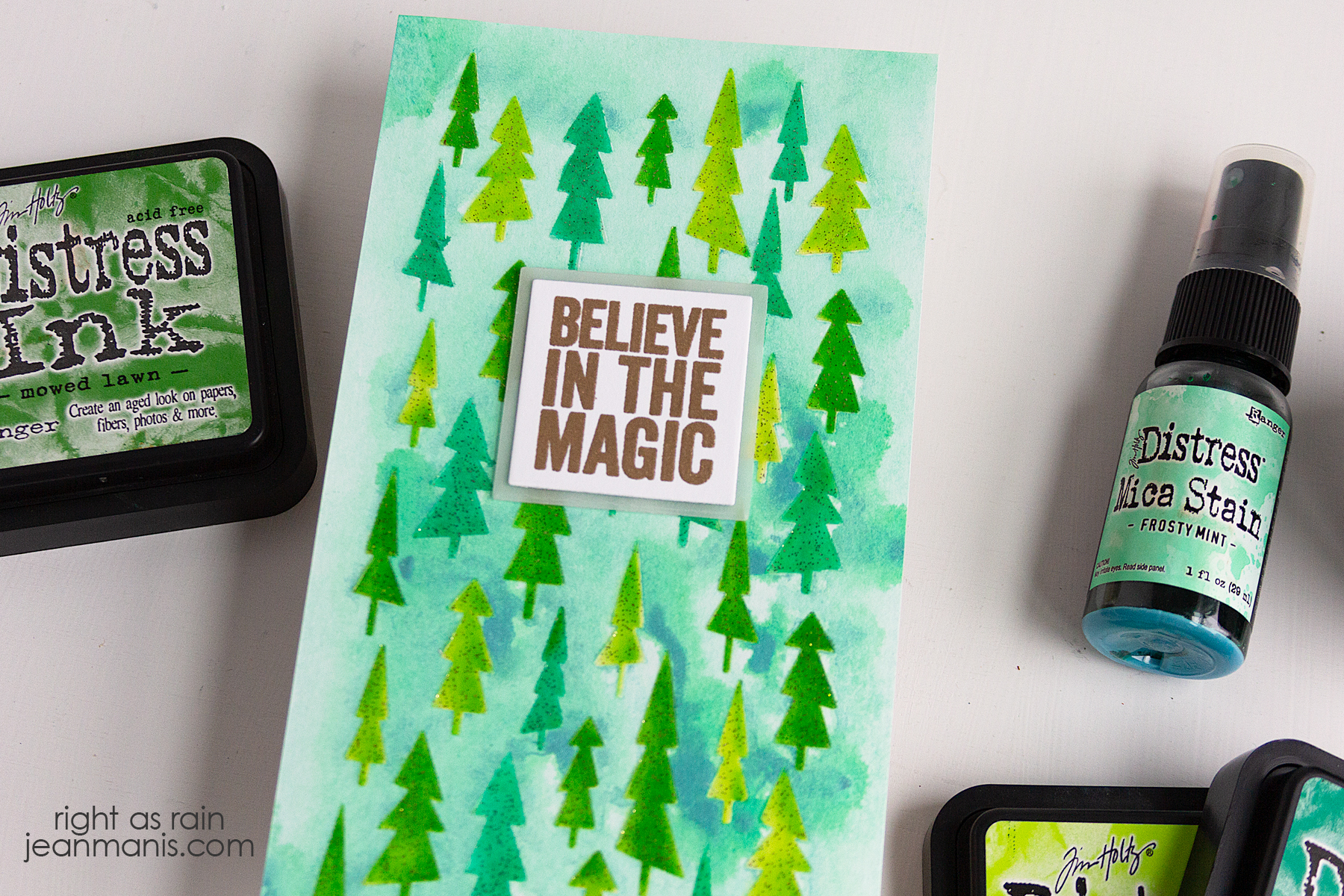 Holiday Trees Mixed-Media Stenciling