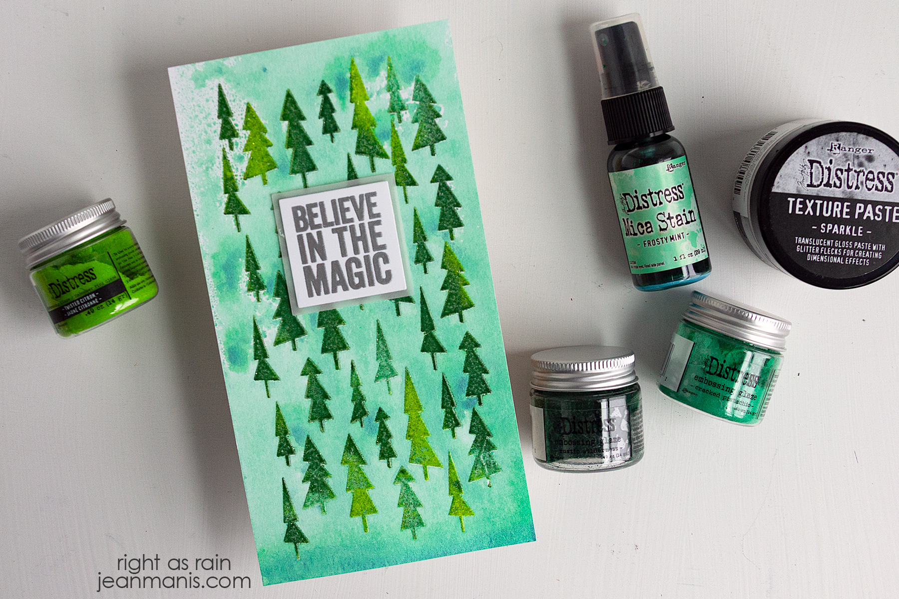 Holiday Trees Mixed-Media Stenciling