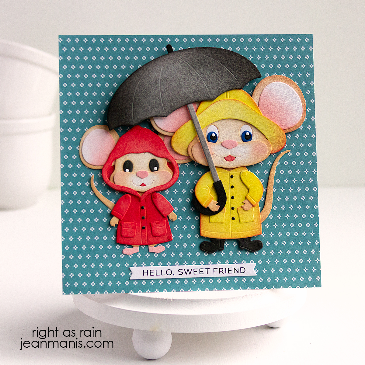 Elizabeth Craft | Spring Rain Mice Card