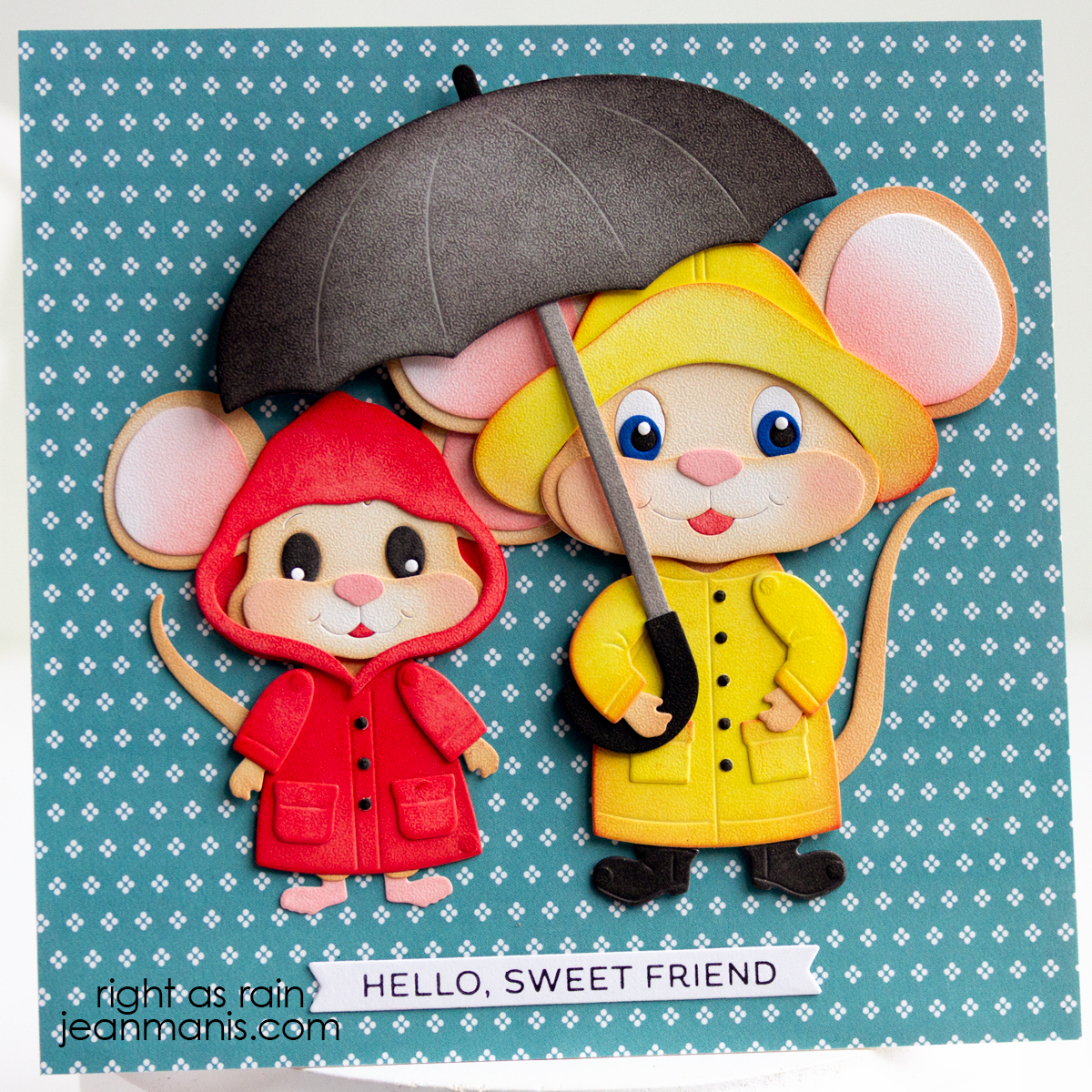 Elizabeth Craft | Spring Rain Mice Card