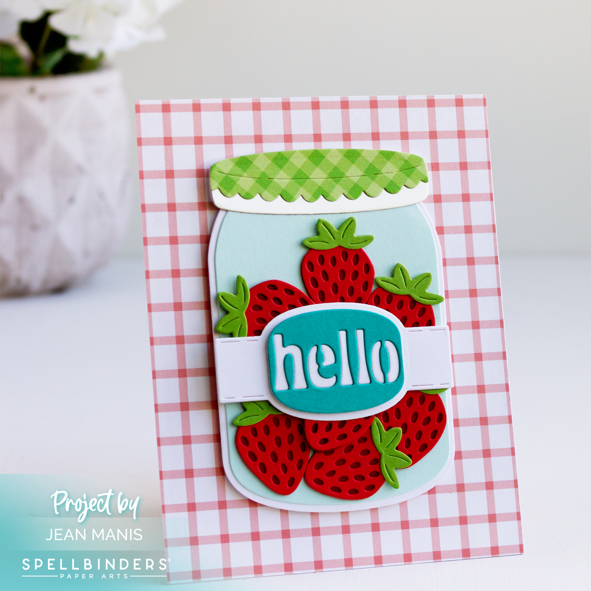 Spellbinders | Strawberries Hello Card