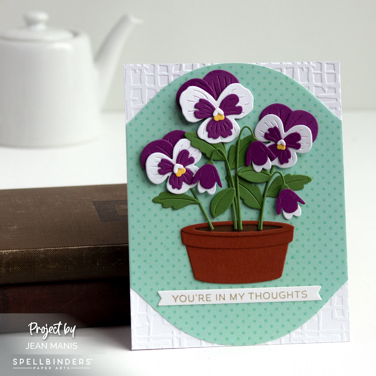 Spellbinders | Potted Pansies Card