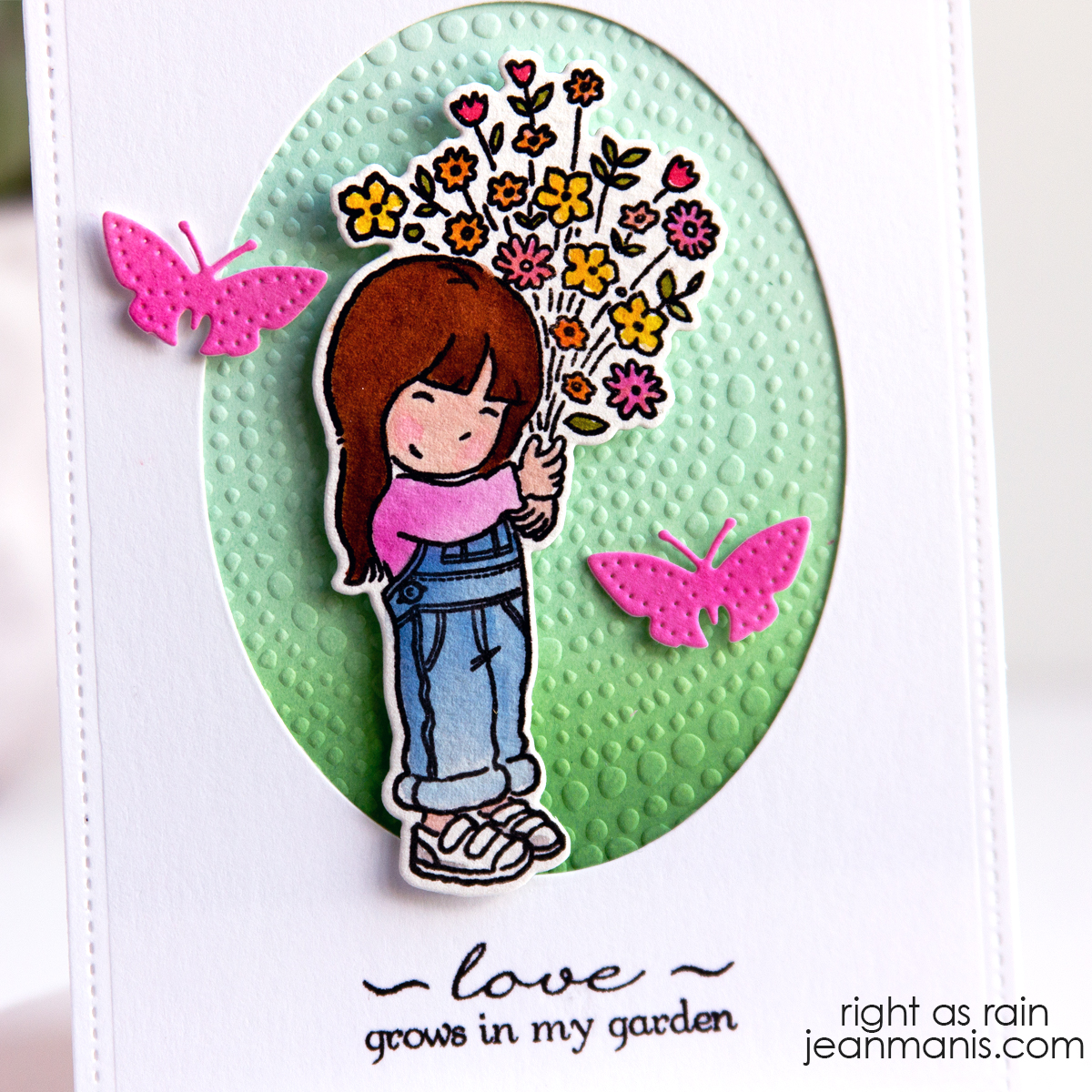 Watercolored Penny Black Petals Card